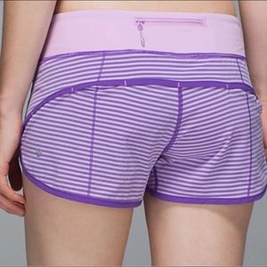 Lululemon Speed Up Short Size 6 Purple Stripe